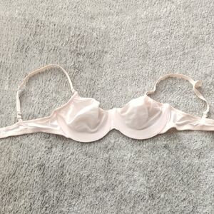 Cream/Pink Unlined With Underwire Bra